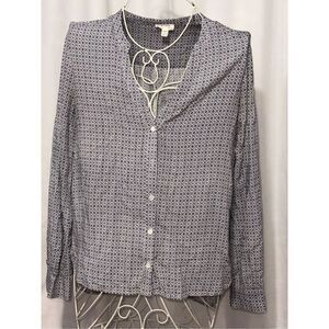 Beautiful Soft Joie Anabella Long Sleeve Patterned Blouse TOP SIZE Xsmall XS Gre